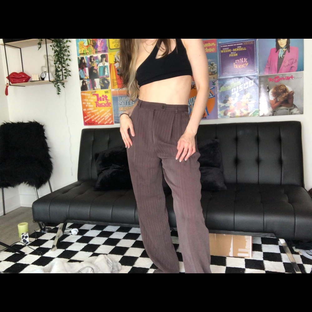 High-Waist Brown Trousers